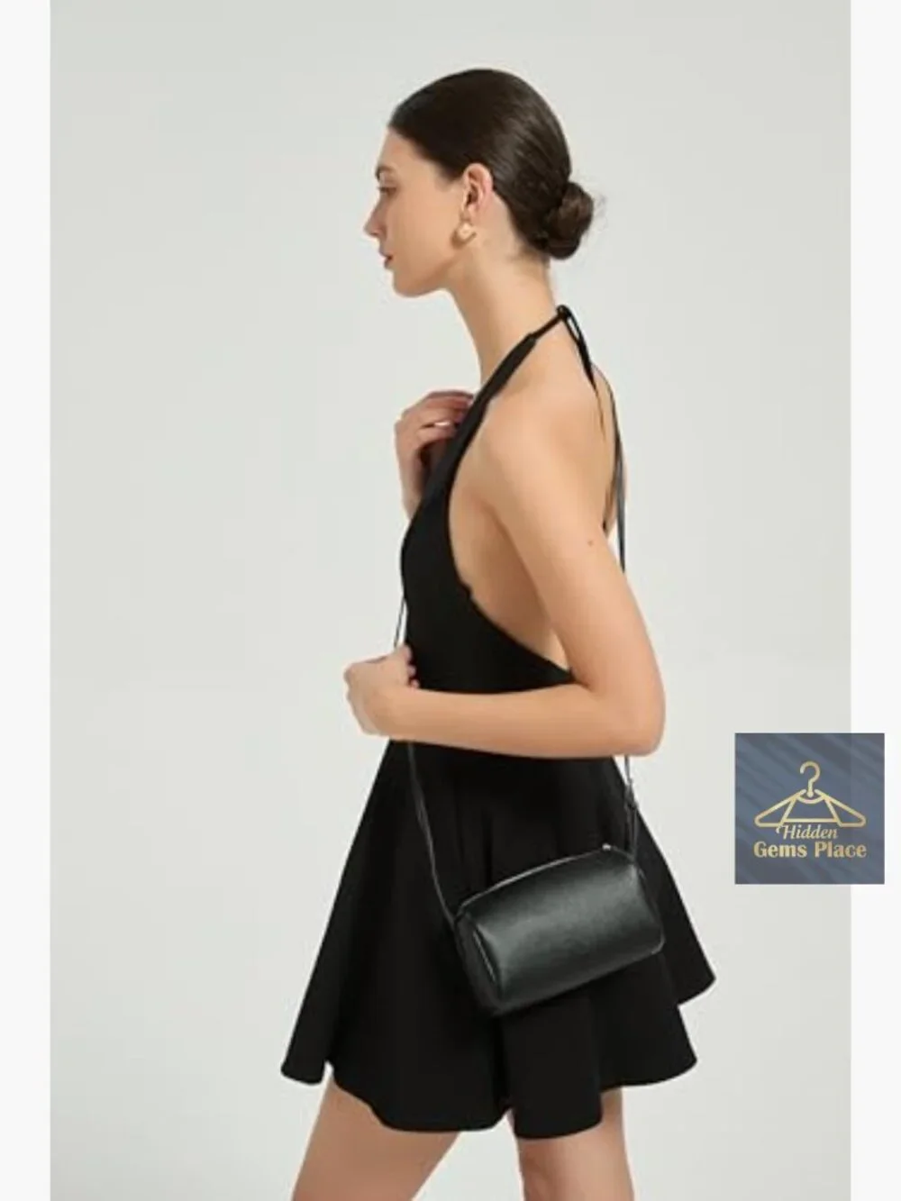 Vegan Leather Mini Crossbody Hobo Purse with Adjustable Strap
